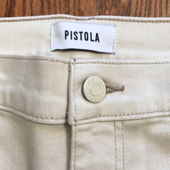 NWT Pistola Lennon Jeans Pants Womens 33 Sandstone Cream Raw Hem Crop Boot NEW - Picture 7 of 13